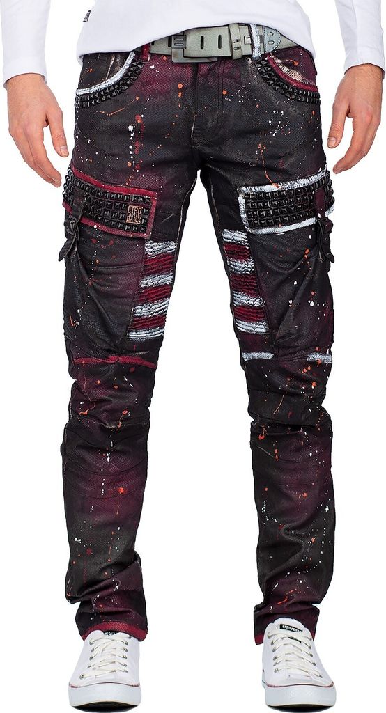 Cipo & Baxx Herren Jeans CD636 Bordeaux W30/L32