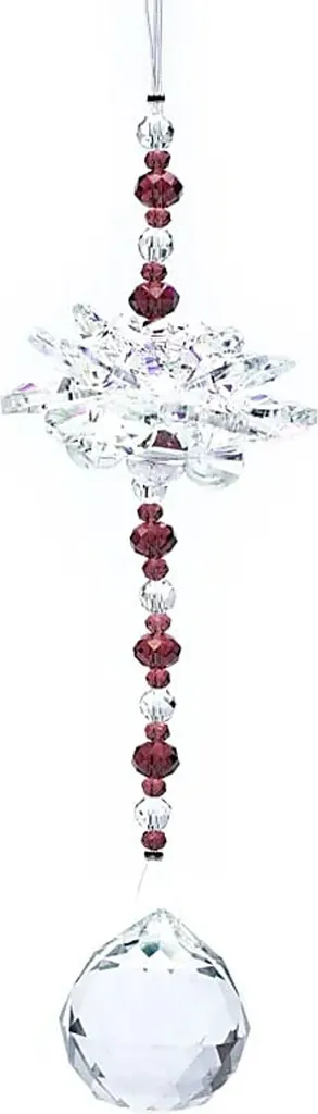 Grande fleur de lotus en cristal Feng Shui 31 cm avec sphère centrale