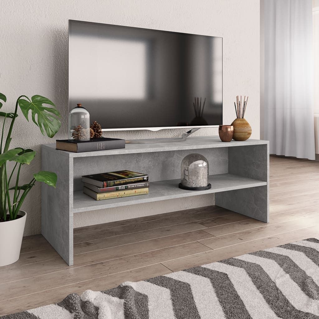 The Living Store TV-Schrank Betongrau 100x40x40 cm Holzwerkstoff