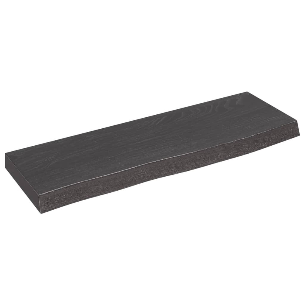 Wandregal Dunkelbraun 60x20x4 cm Massivholz Eiche Behandelt Produktbild 