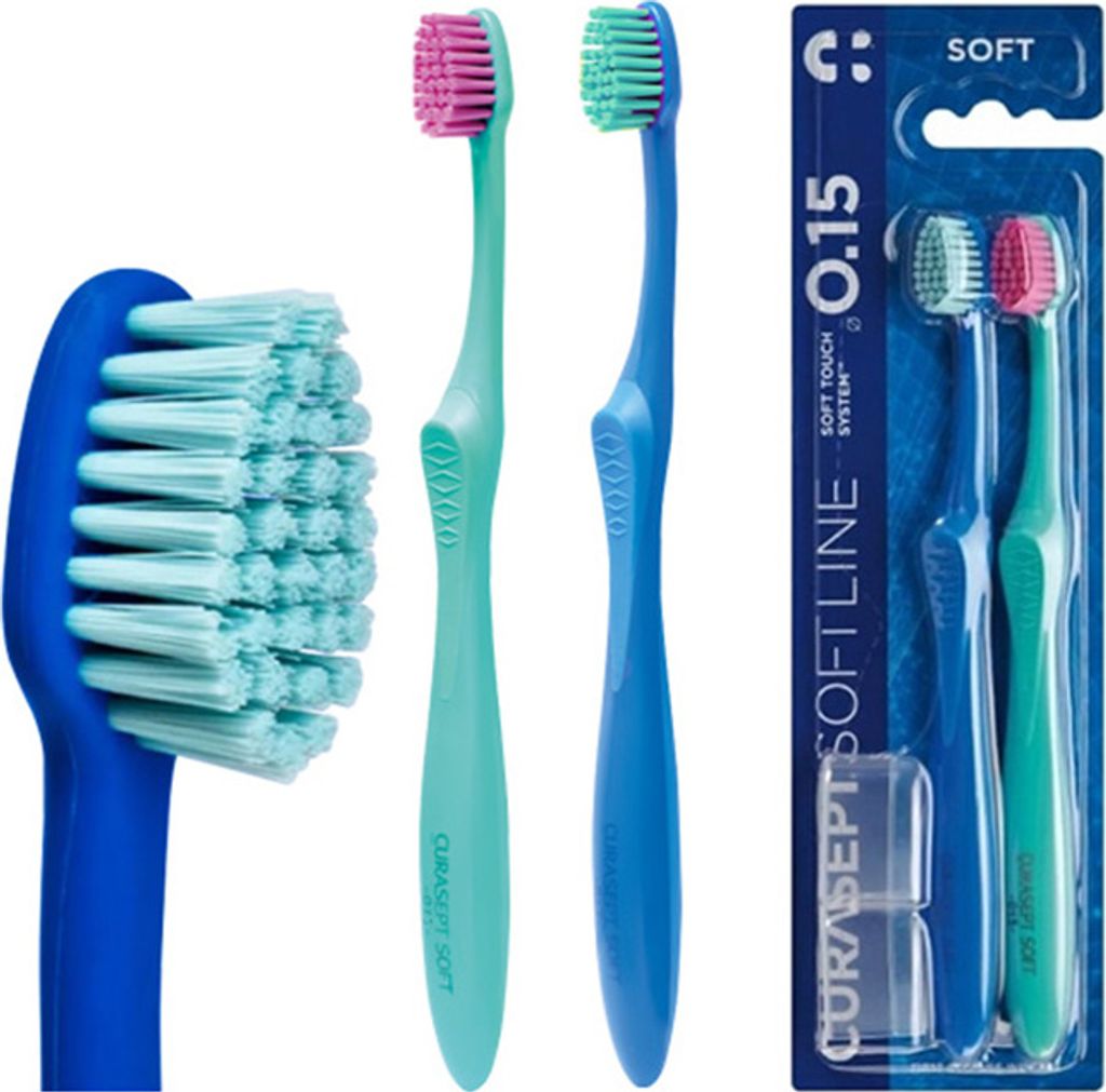 2x Curasept MAXI SOFT 015 Duopack weiche Zahnbürsten