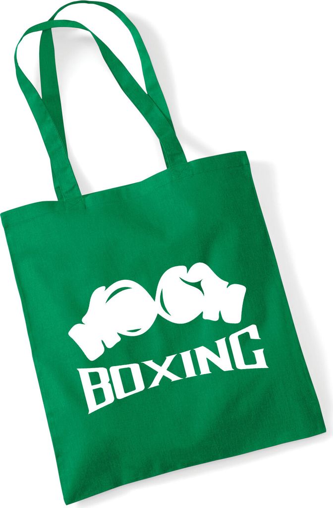 Huuraa Jutebeutel Boxing Boxhandschuhe 10 Liter Kelly Green Baumwolle Tasche Geschenkidee