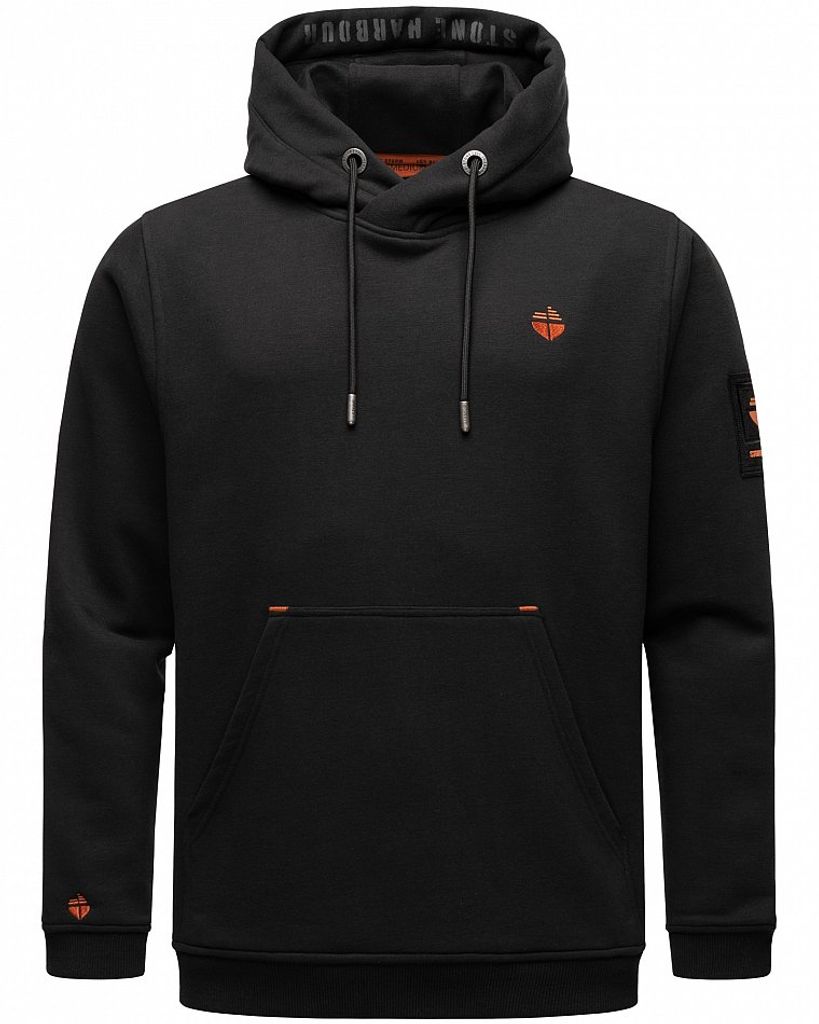 Stone Harbour Herren Kapuzen Pullover Oversize Outdoor Hoodie Sweater Bodo Shain Schwarz Gr. 50 - L
