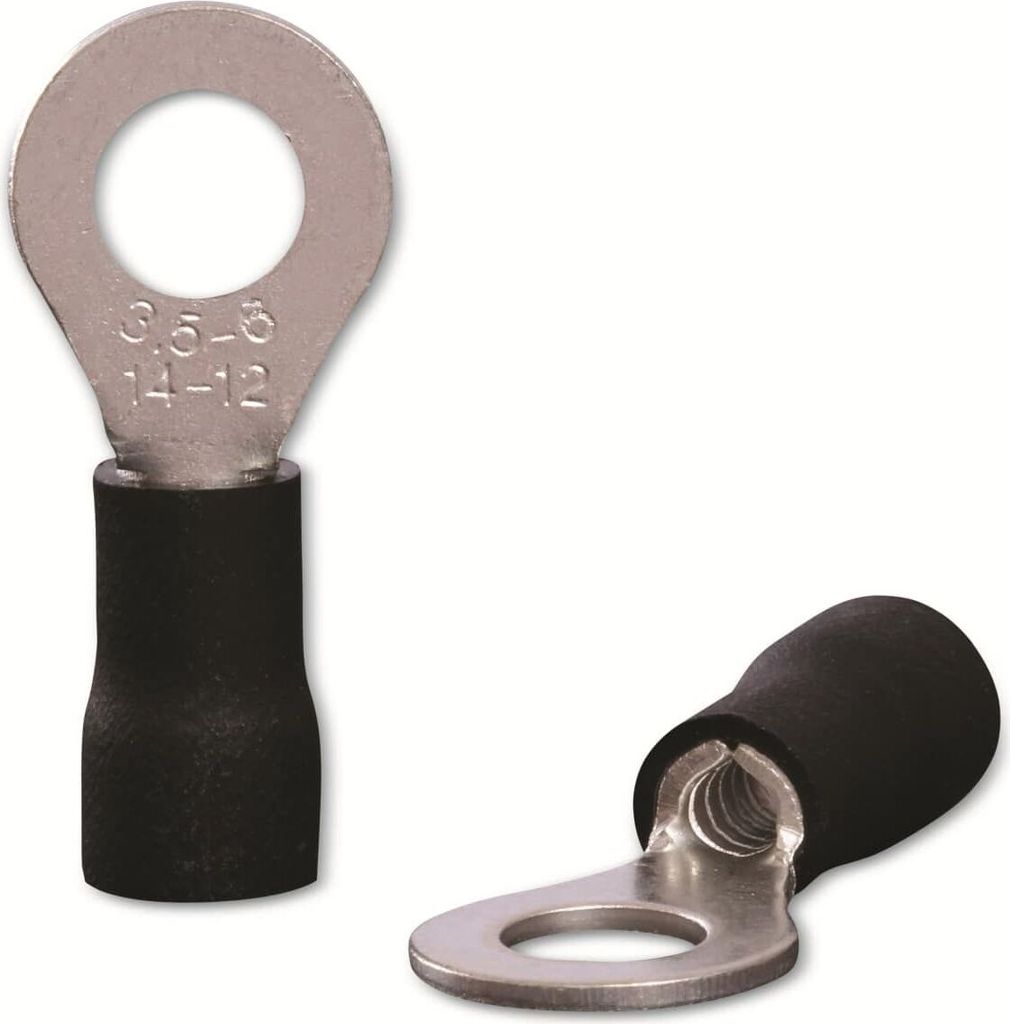 Quadrios 22C453 Ringkabelschuh Querschnitt (max.)=4.0 mm² Loch-Ø=6.5 mm Teilisoliert Schwarz 1 Set (22C453)