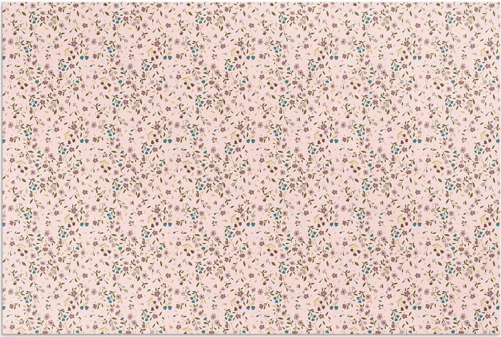 Kleine Blumen auf einer Wiese, Boho-Stil – Vinylteppich – 140x210 cm – Outdoor Teppich – Terrasse – Wetterfest – Modern