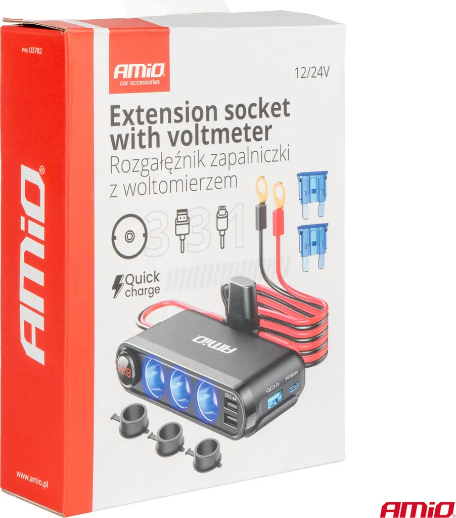 Caricatore Auto Trio 12V/24V: 2 USB + Presa Accendisigari | Universale Per Auto E Camper - 2
