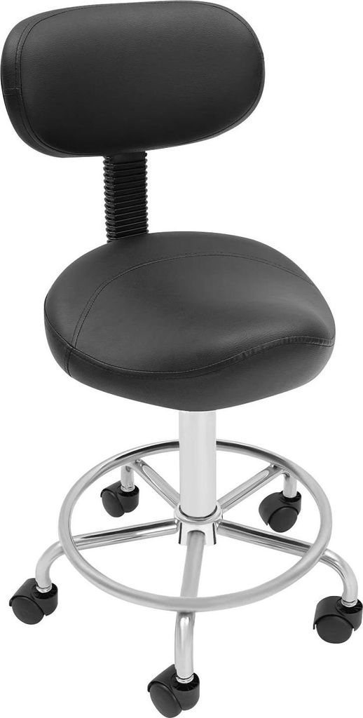 Ergonomischer Sattelhocker - Bürohocker mit Rückenlehne - 360° drehbar - höhenverstellbar - PolyurethanSitz - bis 150 kg - für Zuhause und Bü...