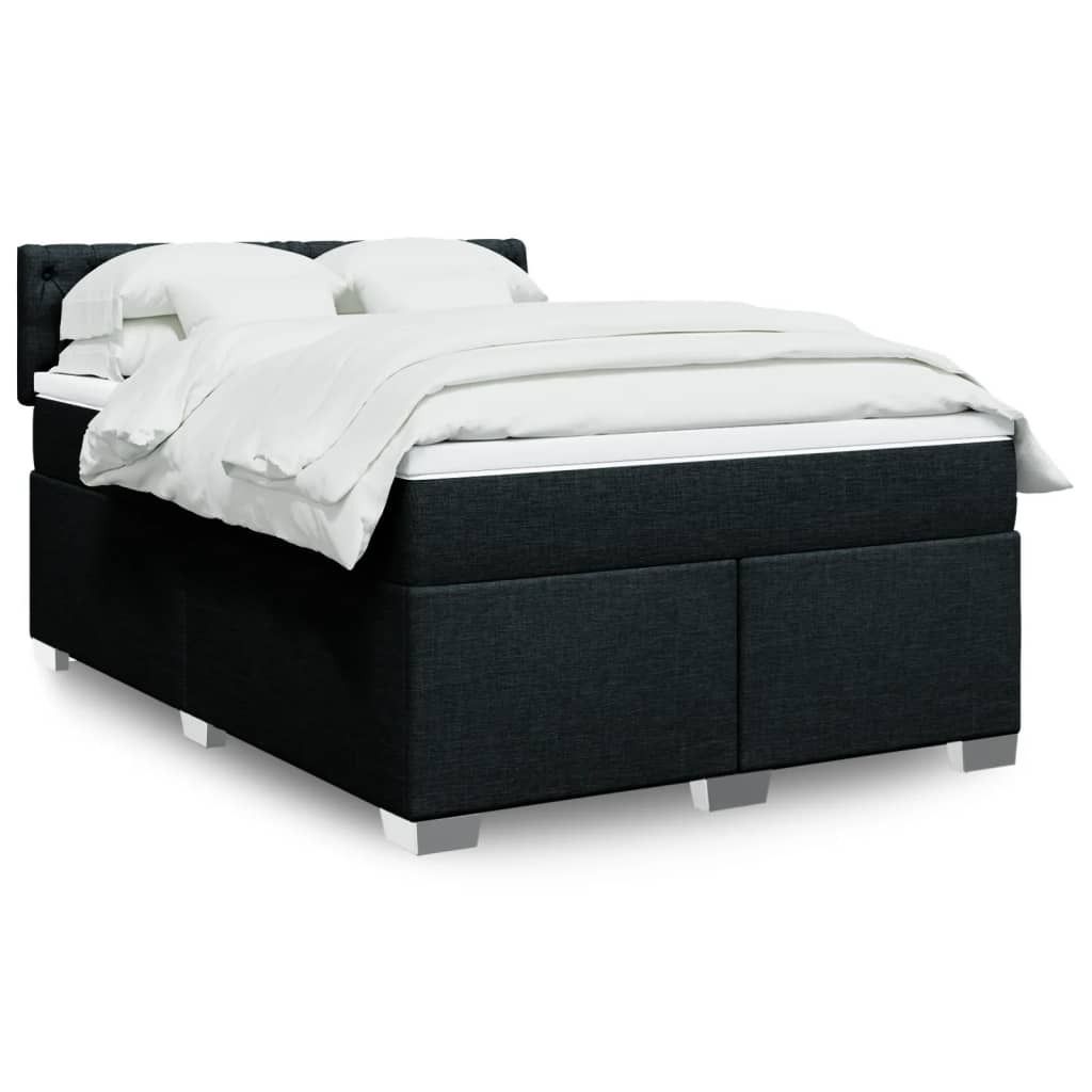 Maison Exclusive - Boxspringbett mit Matratze Schwarz 160x200 cm Stoff