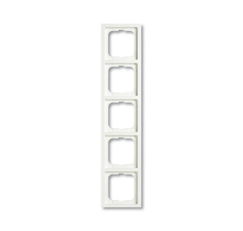 Cadre de finition 5 postes pour interrupteur Busch-Jaeger Blanc sans vis 37cm