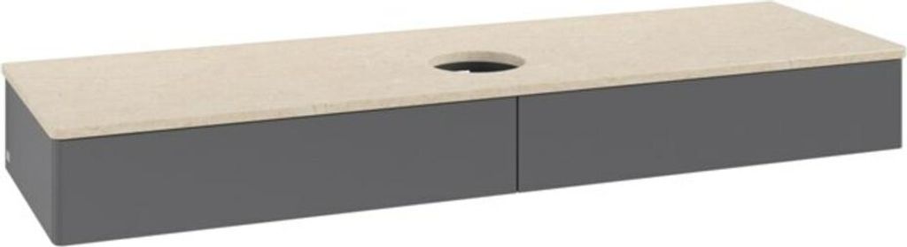 V&B Waschtischunterschrank ohne Frontstruktur, mit Beleuchtung Antao 160x50cm, WBP botti., Anthrac. m Lac