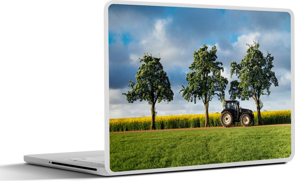 MuchoWow Laptop Aufkleber Sticker Cover Traktor - Baum - Blumen 30x22 cm - Laptop-Sticker