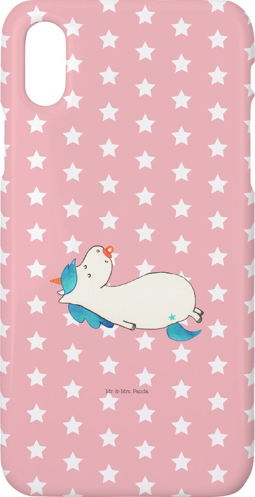 Mr. & Mrs. Panda Iphone 10 Handyhülle Einhorn Schnuller - Rot Pastell - Geschenk, Handy, Baby, Mama, Cover, Hülle, X, Unicorn, Geburtstag, Einhö...