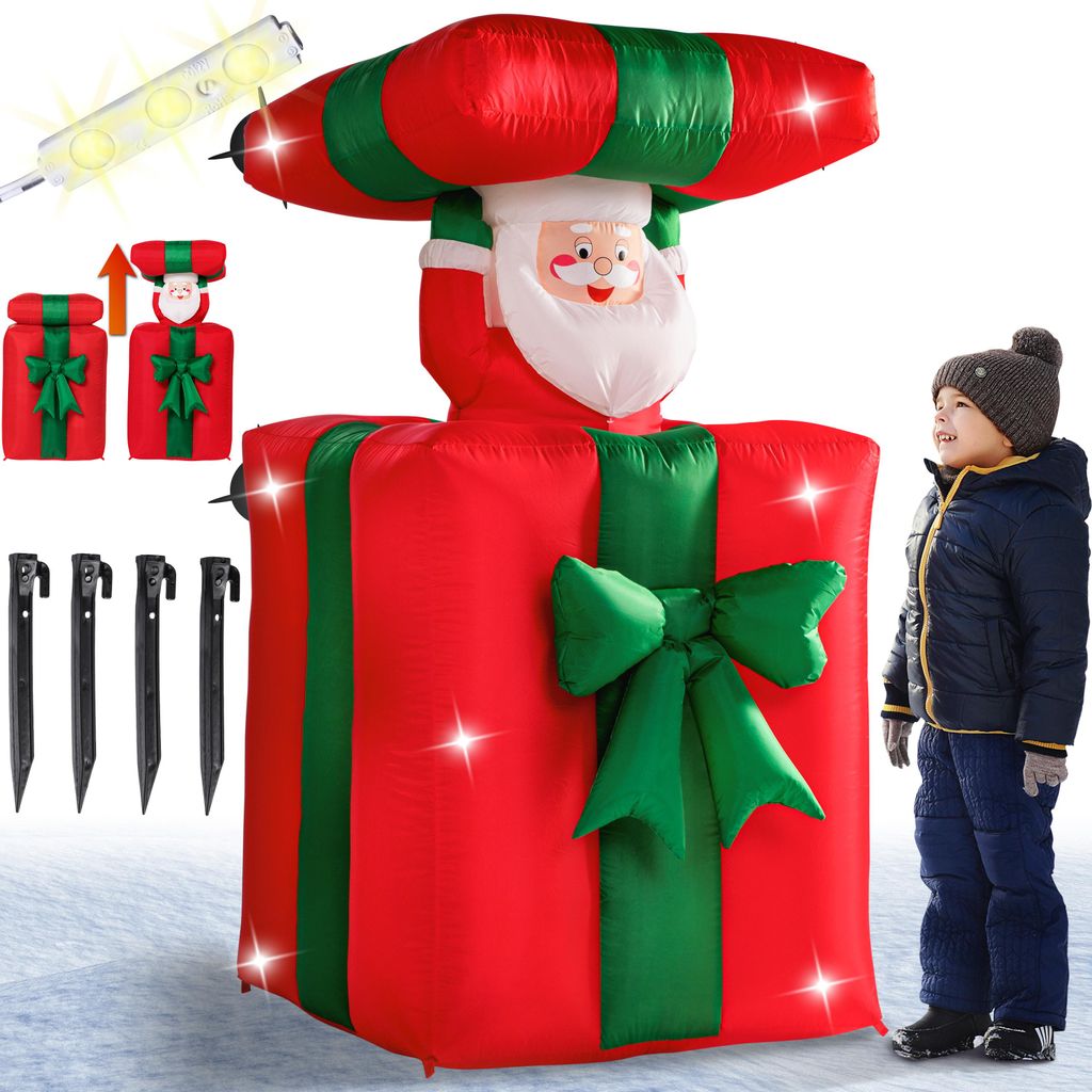 MONZANA® Nafukovací Otec Vánoc 152cm Vyskočí z krabice LED Obrázek produktu 