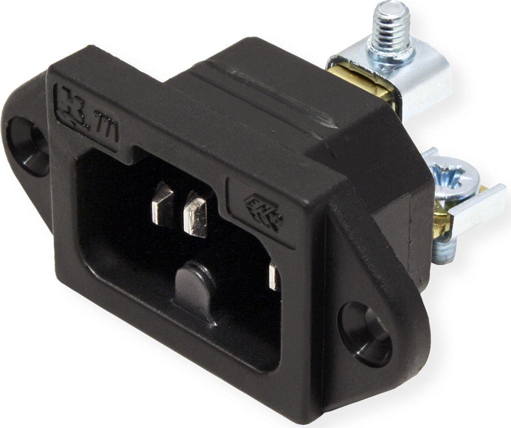 BACHMANN Heissgeräteinbaustecker IEC320 C15A, C16A mit Schraubanschlüssen, schwarz