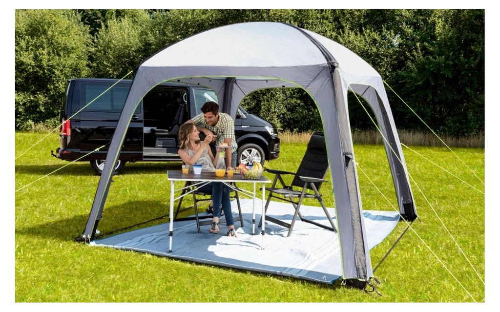 Gazebo Air Deluxe Pavillon 3x3 m | Aufblasbares Partyzelt mit UV50+ Schutz und 3000 mm Wassersäule | Luftpavillon in Grau für Camping, Garten ode...