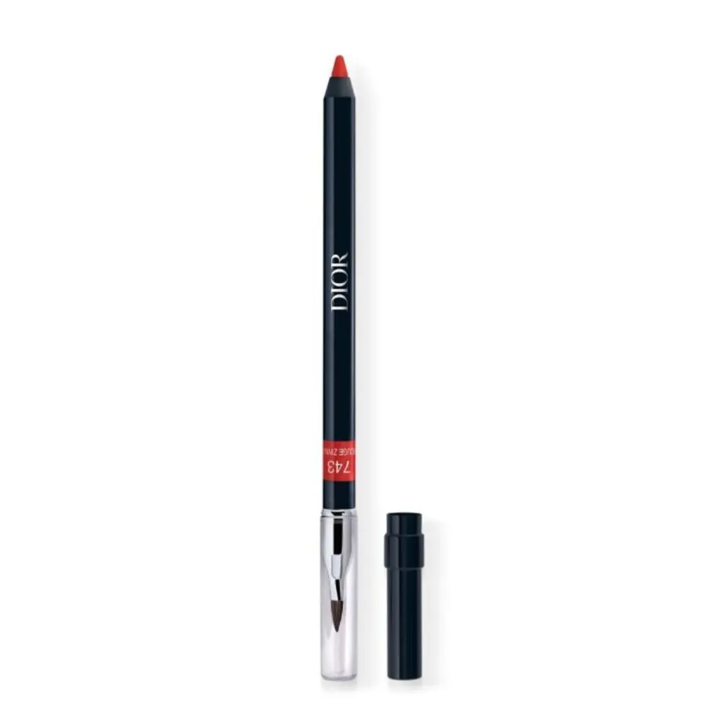 Crayon à Lèvres Contour Dior 743 Rouge Zinnia Tenue 8H avec Pinceau