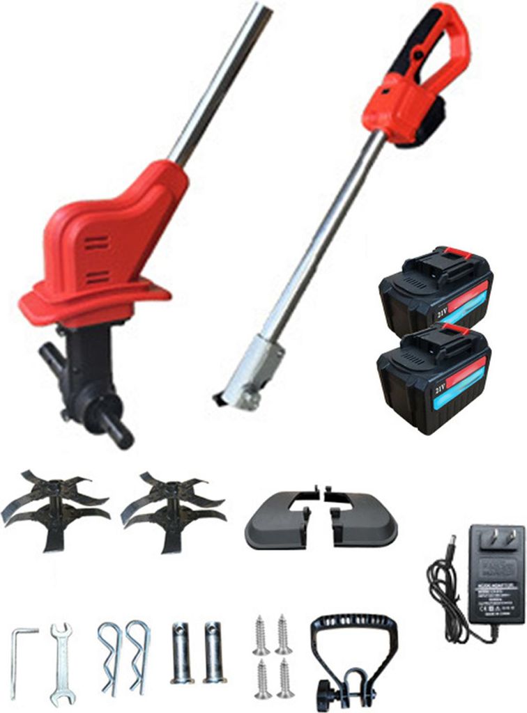 Elektrische Gartenfräse mit Digitalanzeige, 2 Akkus, ergonomischem Griff, leichtem Gewicht und US-Stecker