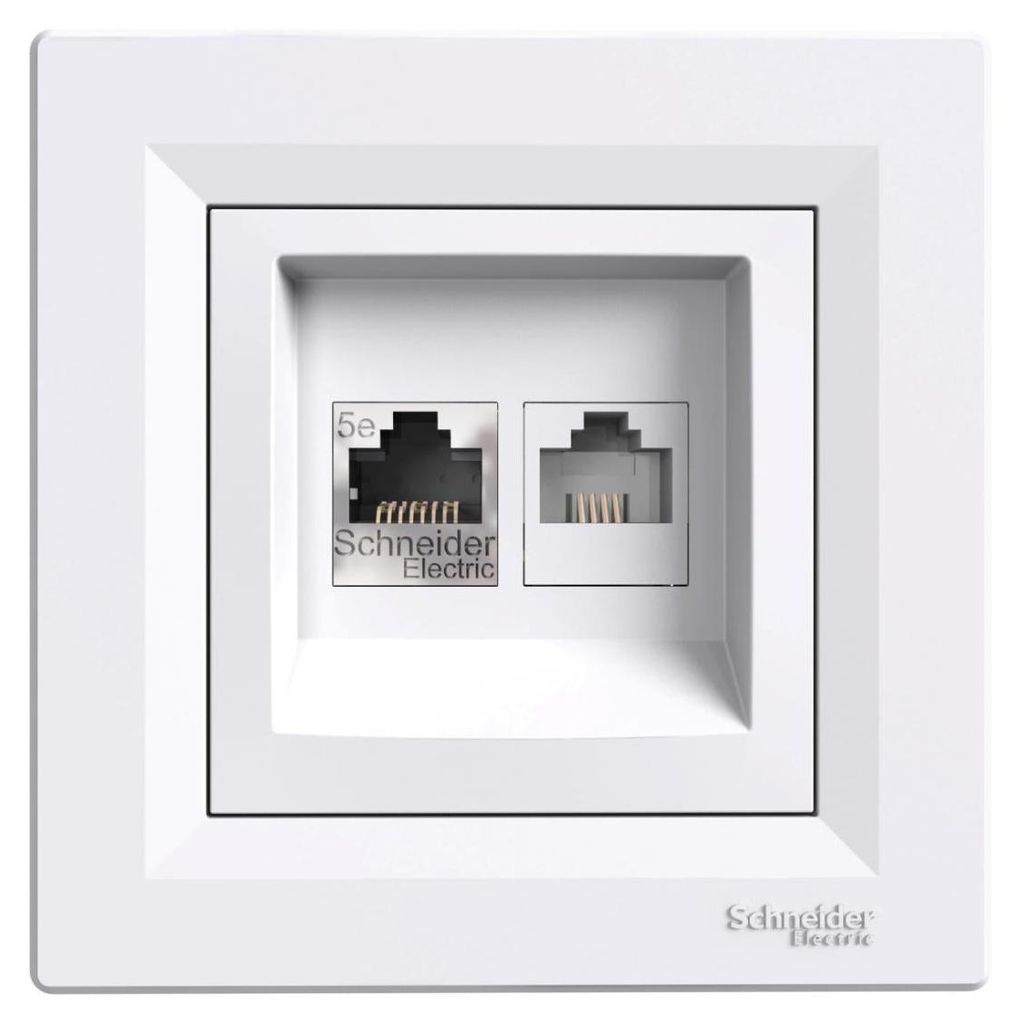 Rj45+Rj11-Dose Weiss Asfora Schneider