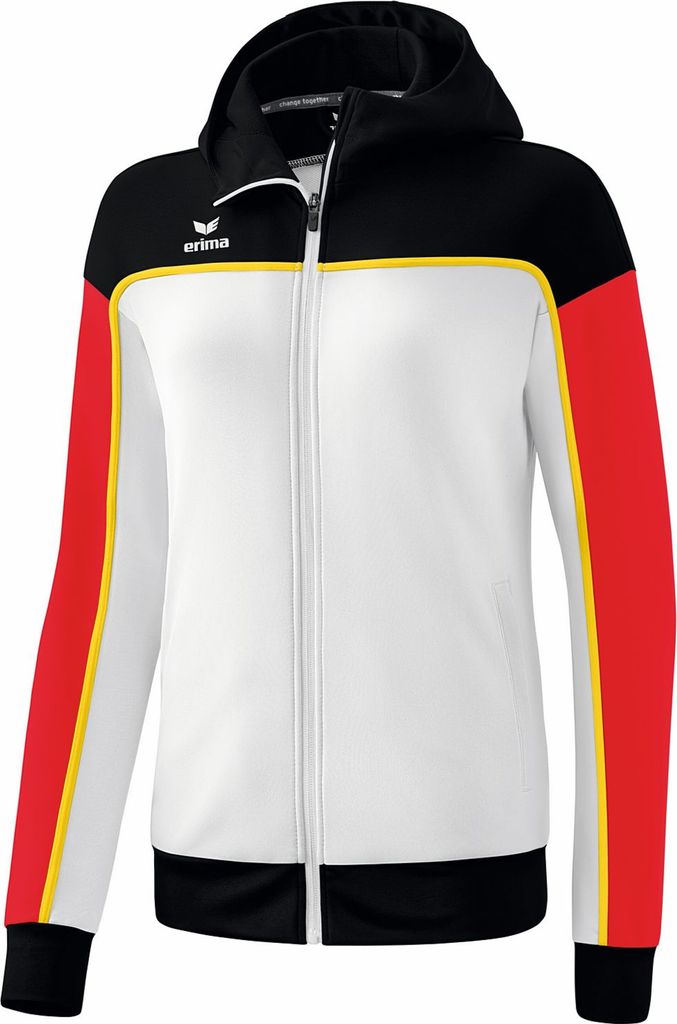 Erima Change Trainingsjacke Mit Kapuze Damen - Weiß / Schwarz / Rot