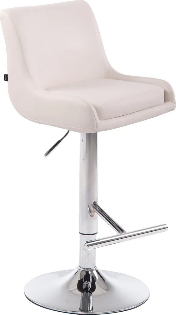 Sgabello Club CLP Pelle Finta Bianco Cromo - Qualità per Bancone Bar