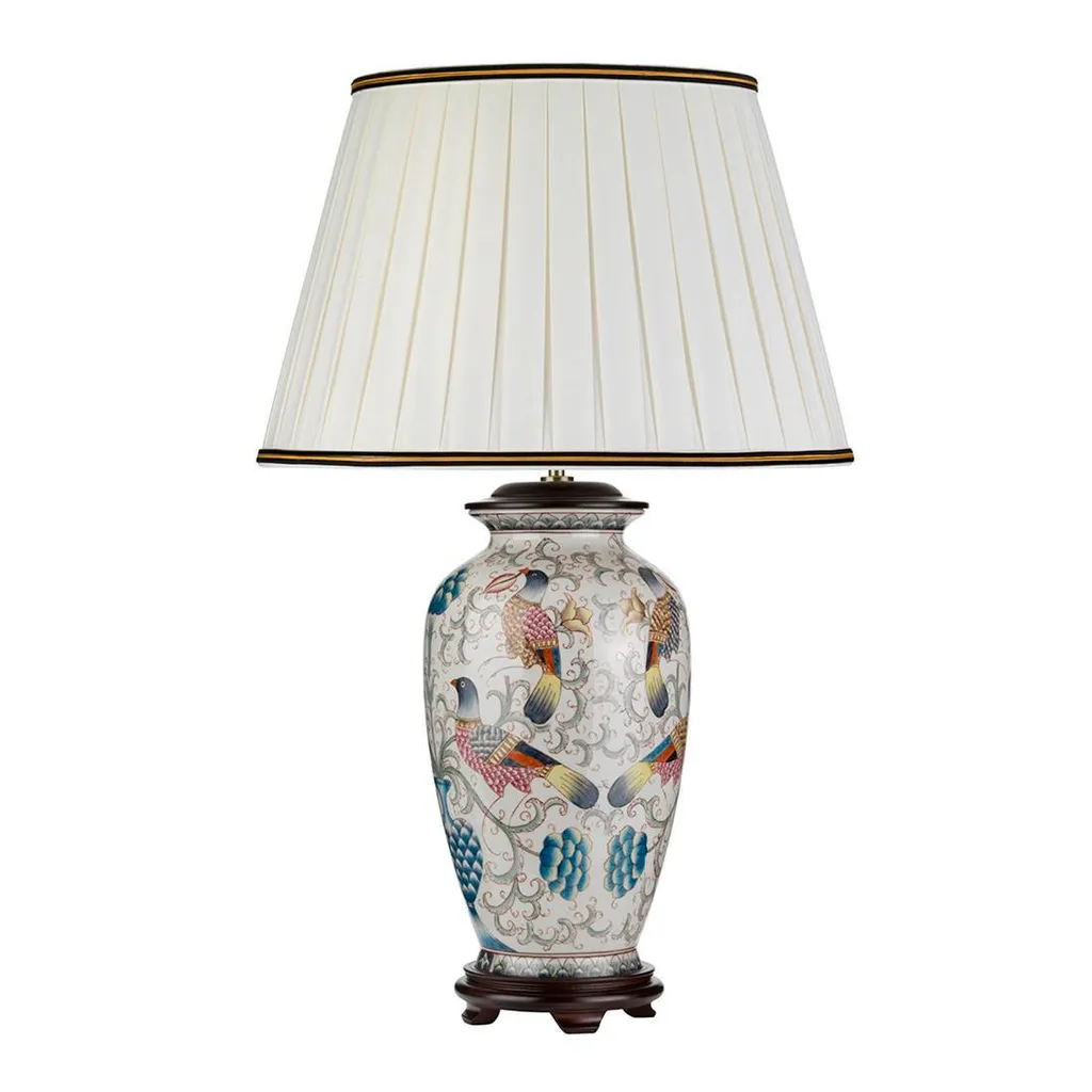 Lampe de table en céramique blanche oiseaux moderne Ping E27 Designer