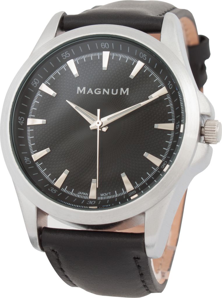 Quarz-Armbanduhr mit Lederarmband Produktbild 