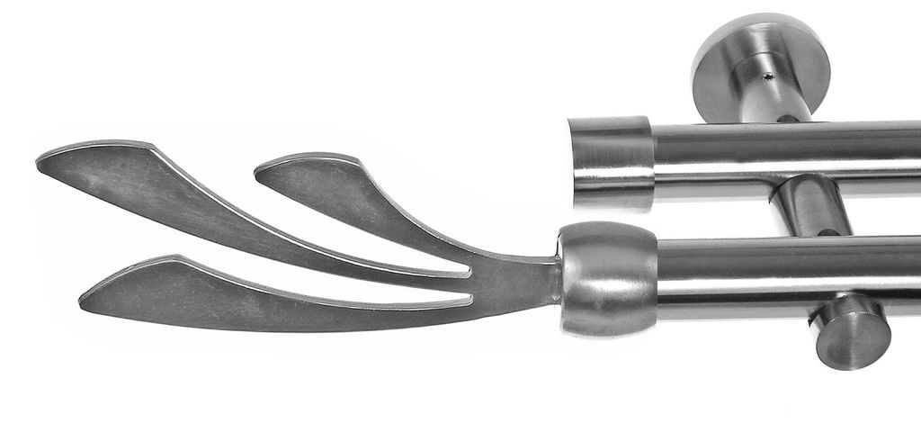 Gardinenstange mit Wandhalterung I Metall Edelstahl Look Produktbild 