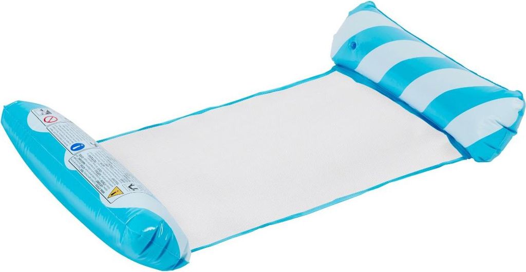 Eddy Toys Schwimmmatratze Erwachsene – Luftbett ab 14 Jahren – Mit Kopf- und Fußrolle – Bis 80 kg – Nur für Flachwasser – Inkl. Reparat...