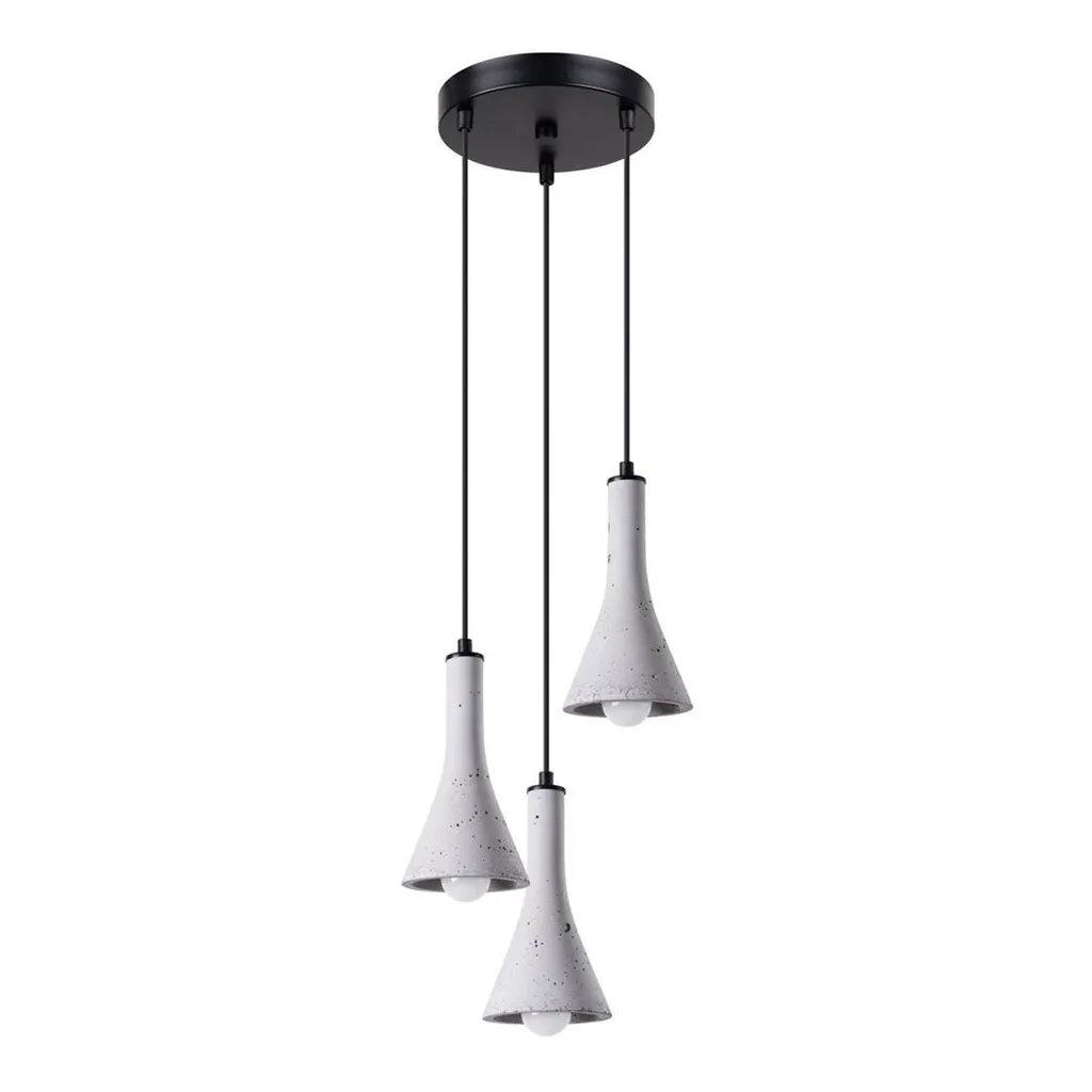 Lustre suspension triple en béton design industriel REA 3P 115cm