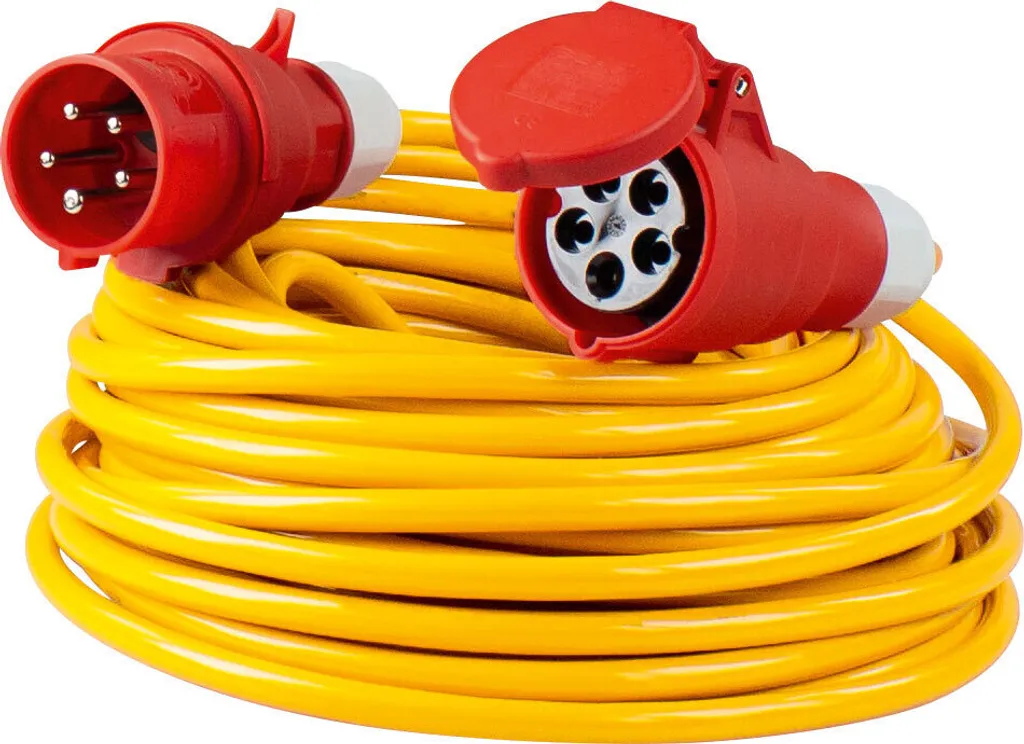 Rallonge Électrique 400V 10m pour Machines de Chantier et Atelier IP44