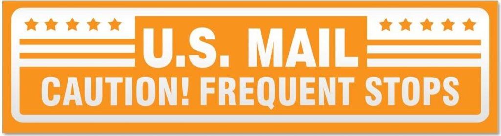 Kiwistar U.S. Mail Frequent Stops invertiert Magnetschild Schild magnetisch - 20cm Orange - Magnetfolie für Auto PKW Kfz