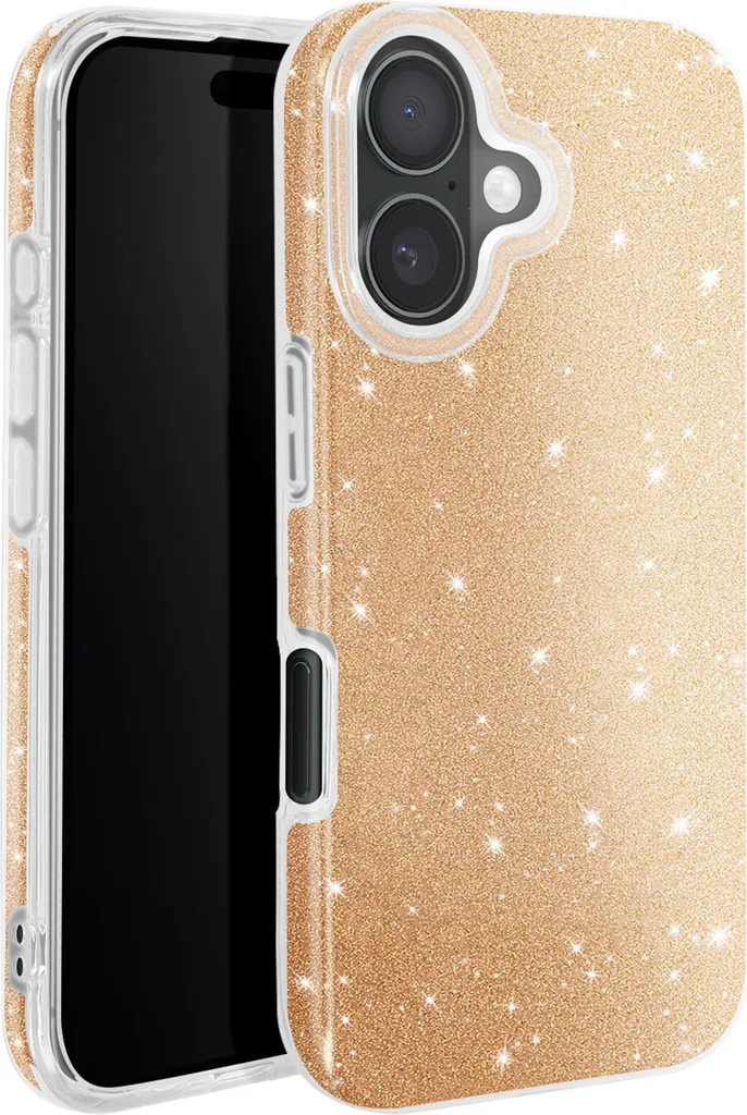 Avizar, Custodia scintillante per iPhone 16 - ultrasottile e antiurto, oro