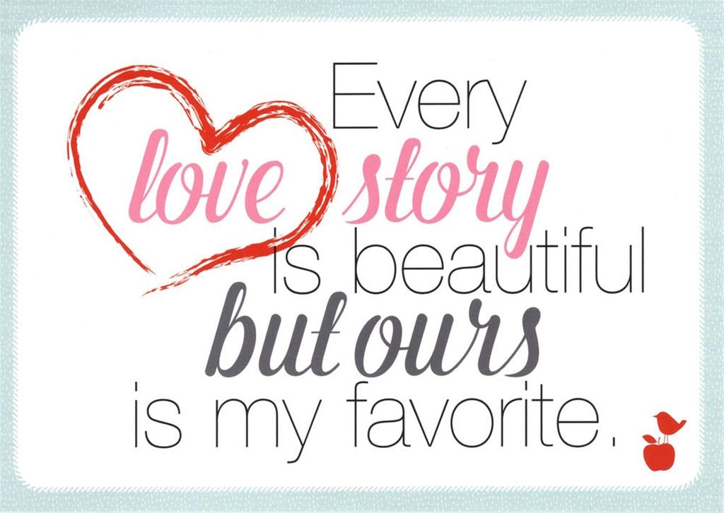 Postkarte MainSpatzen "Every love story is beautiful ..."