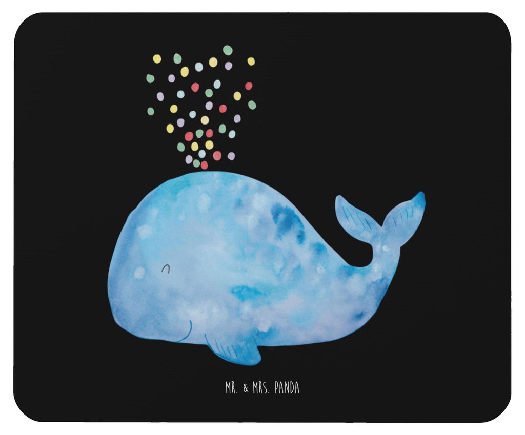 Mr. & Mrs. Panda Mauspad Wal Konfetti - Schwarz - Geschenk, Mouse Pad, pc mausunterlage, Geburtstag, Mousepad, Trennung, mousematte, laptop, Meer, ...