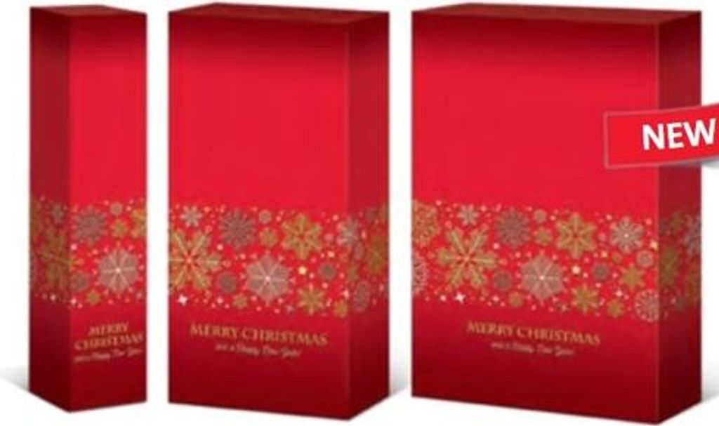 Weihnachtskarton für Wein Rot 360x78x78mm