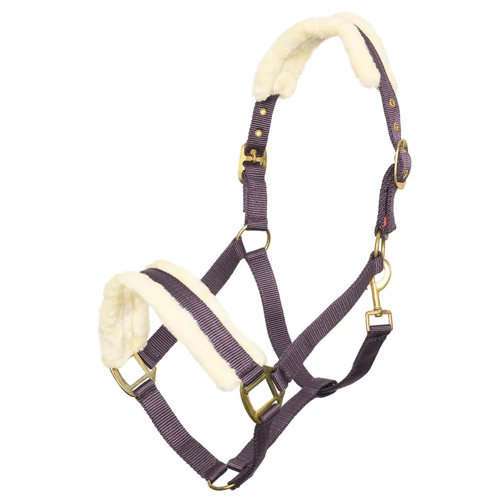 Licol anti-irritation poney Imperial Riding IRHClassic Fur bordeaux