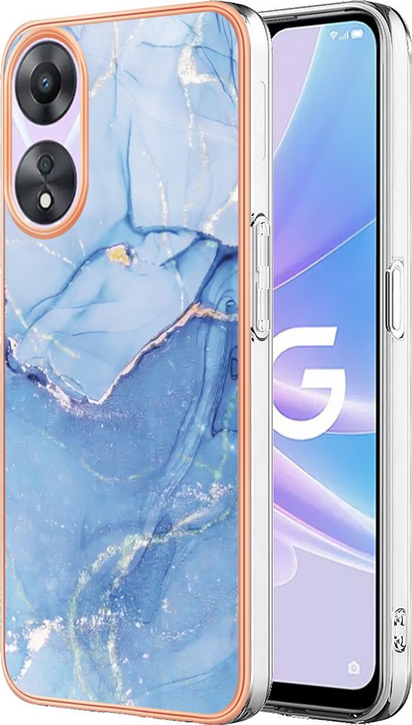 Oppo A78 / A58 Hülle, Muster TPU Silikon Stoßdämpfer Bumper Schutzhülle für Oppo A78 / A58 Blau