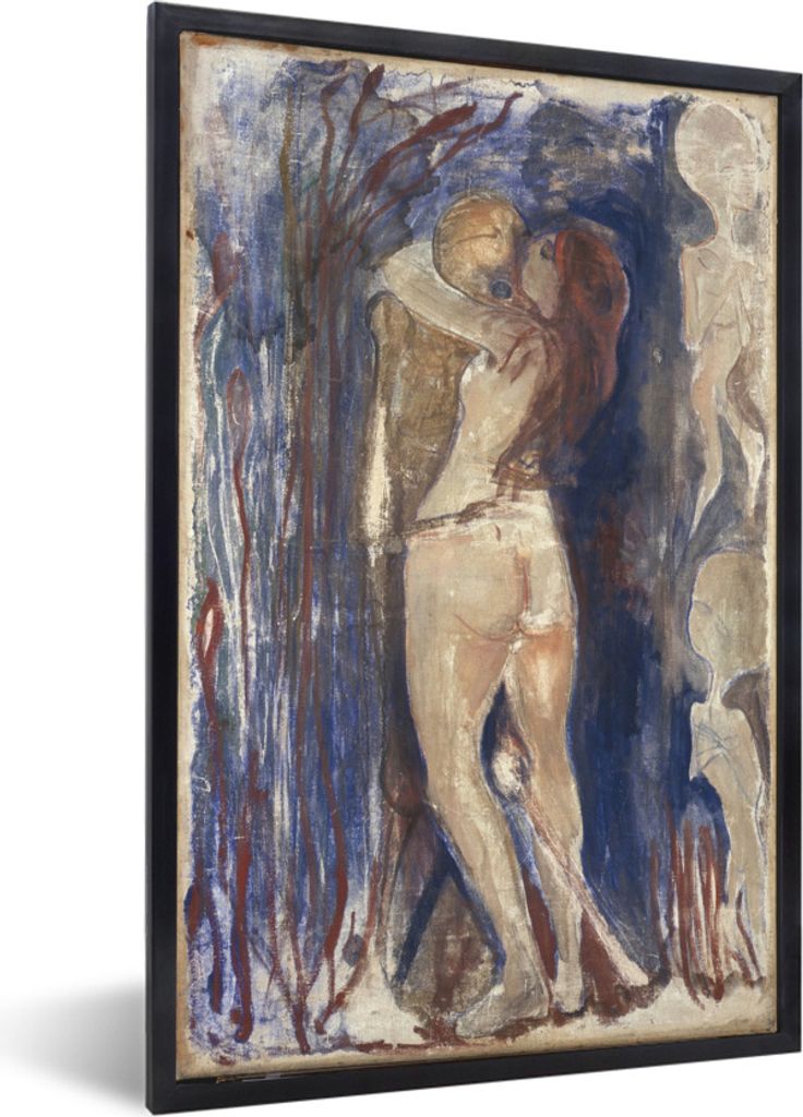 MuchoWow MuchoWow Gerahmtes Poster Tod und Leben - Edvard Munch 20x30 cm - Poster mit zchwarzem Bilderrahmen - Drucken - Bilder Poster im Rahmen