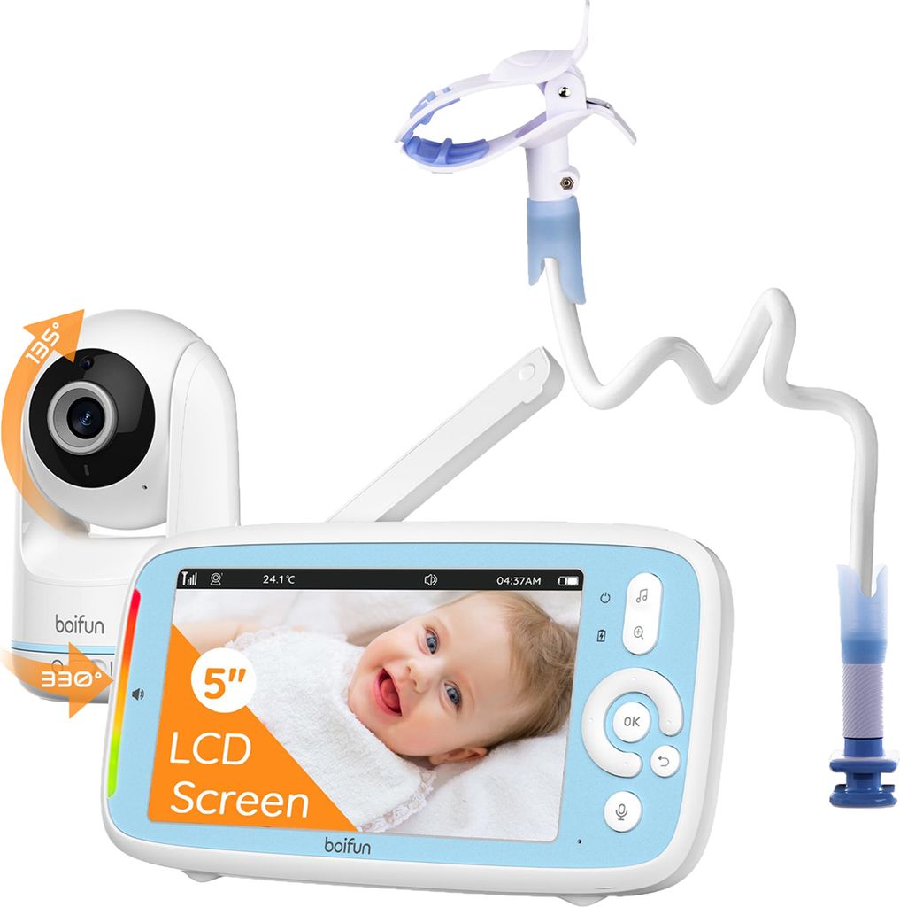 Babyphone avec PTZ, babyphone 5 pouces, caméra avec écran Image du produit 