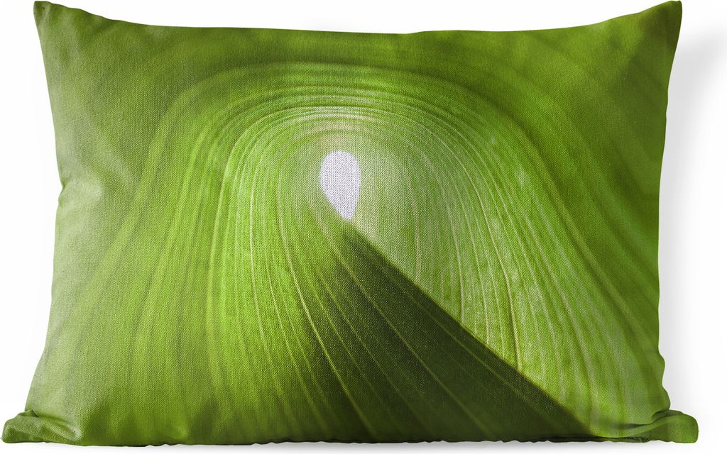 MuchoWow Outdoor Kissen - Aufgerolltes Blatt - 50x30 cm - Wetterfest - Lounge Kissen - Sofa kissen - Wohnzimmer Dekoration