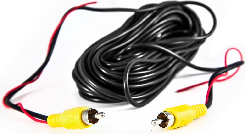 Carmedien 10m Rückfahrkamera Videokabel Cinch Kabel mit Steuerleitung Chinch Stecker gelb 10 Meter Anschlusskabel