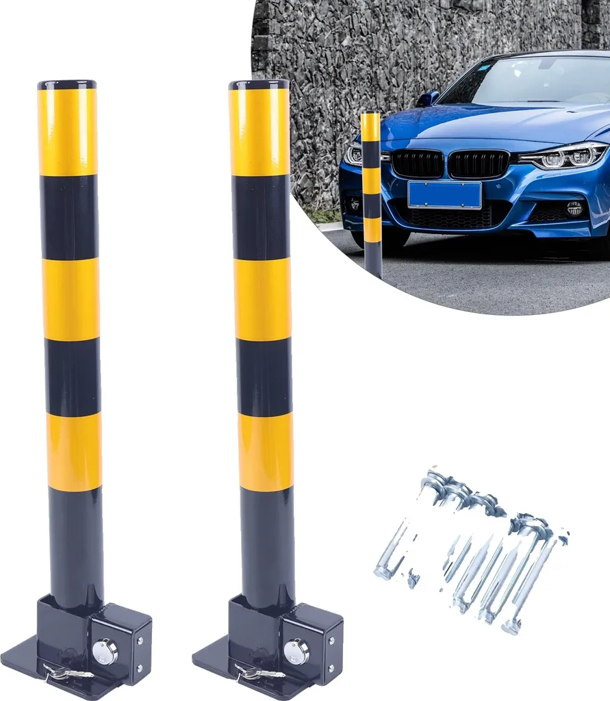 Barrière de parking robuste en métal avec serrure manuelle intégrée