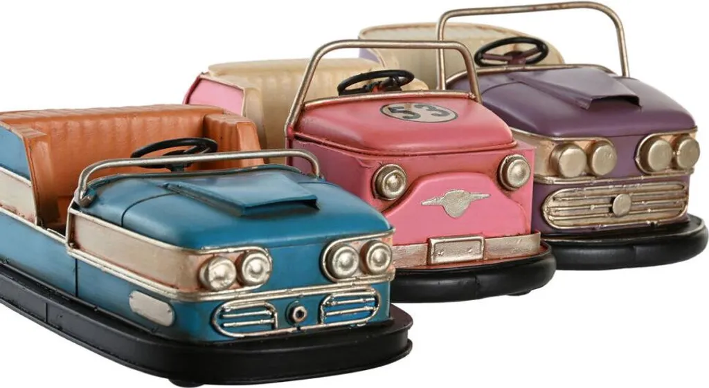 Figurine décorative DKD Home Decor Vintage Bleu Rose Violet - Lot de 3
