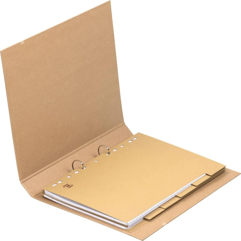 Classeur carton 2 anneaux 25mm Touareg A4 beige - Paquet de 10