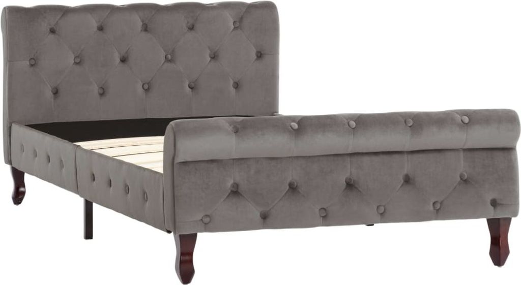 vidaXL Struttura letto in velluto grigio 100 x 200 cm Immagine del prodotto 