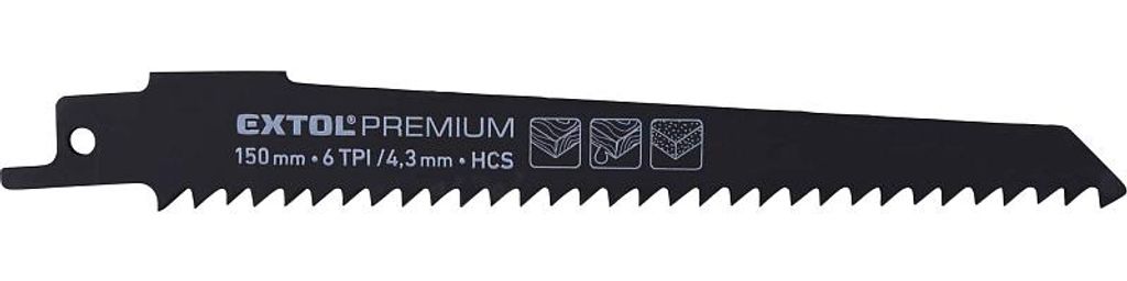 EXTOL PREMIUM Sägeblätter, 3 Stück, 150 x 19 x 1,2 mm, HCS