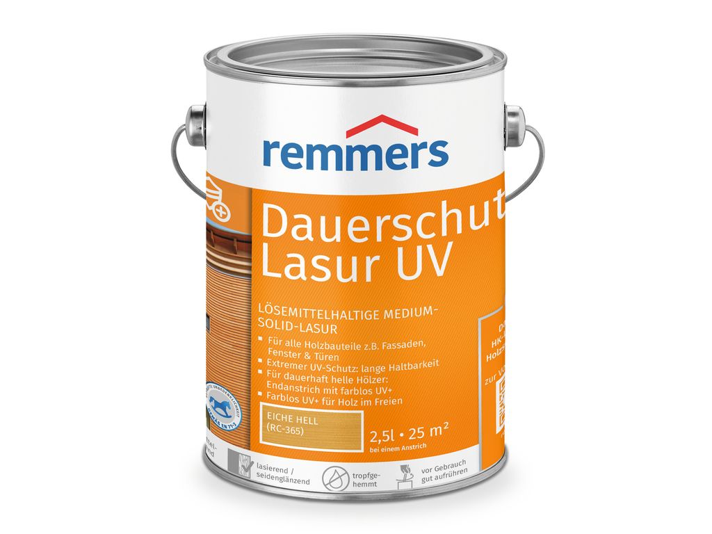 Remmers Dauerschutz-Lasur UV eiche hell (RC-365) 2,5 l, Produktbild 