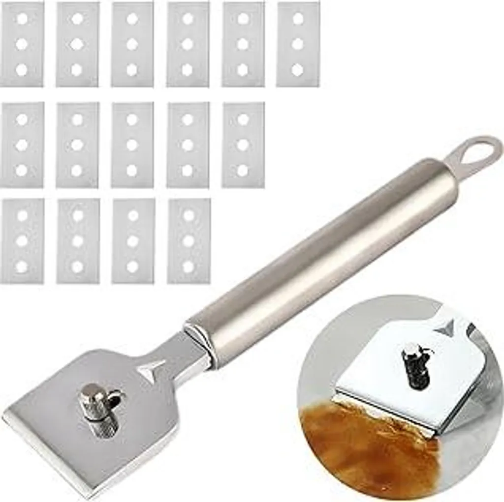 Raschietto Pulizia Vetroceramica Design Acciaio Inox + 15 Lame