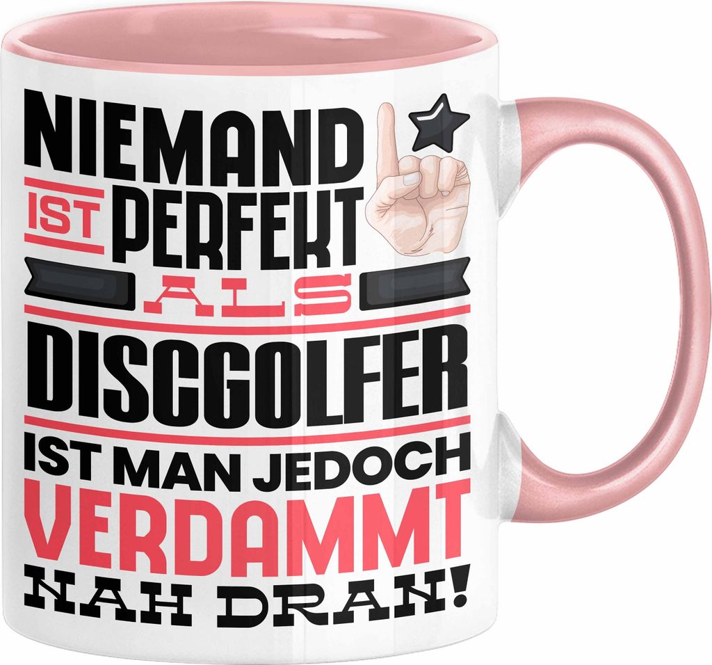 Discgolfer Geschenk Tasse Lustige Geschenkidee für Discgolfer Geburtstag Kaffee-Becher Niemand Ist Perfekt Aber Als Discgolfer Ist Man Nah Dran (R...