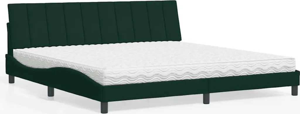 Lit 200x200 velours vert Hanko : fini le manque de place pour dormir